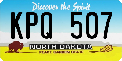 ND license plate KPQ507