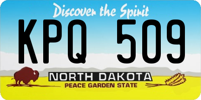 ND license plate KPQ509