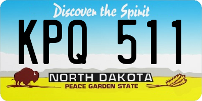 ND license plate KPQ511