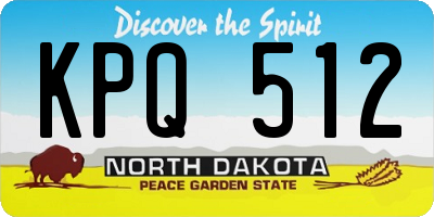 ND license plate KPQ512