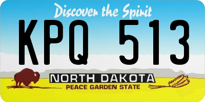 ND license plate KPQ513