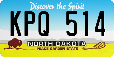 ND license plate KPQ514