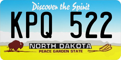 ND license plate KPQ522