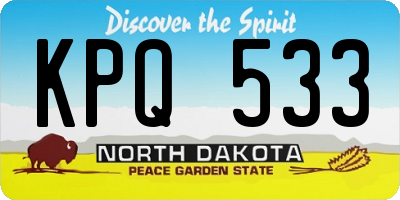 ND license plate KPQ533