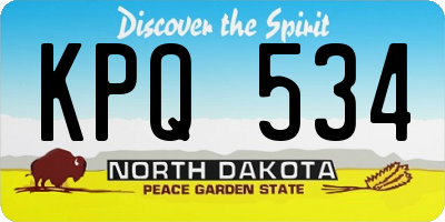 ND license plate KPQ534