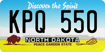 ND license plate KPQ550