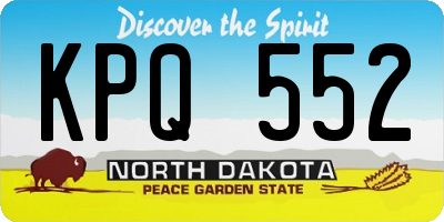 ND license plate KPQ552