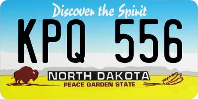 ND license plate KPQ556