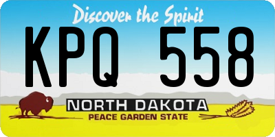 ND license plate KPQ558