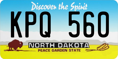 ND license plate KPQ560
