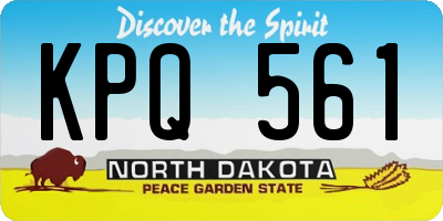 ND license plate KPQ561