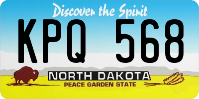 ND license plate KPQ568