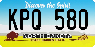 ND license plate KPQ580