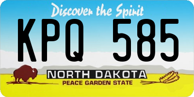 ND license plate KPQ585