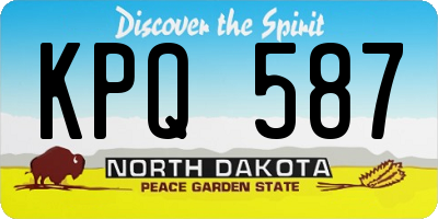 ND license plate KPQ587