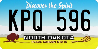 ND license plate KPQ596