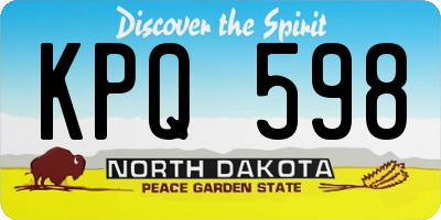 ND license plate KPQ598
