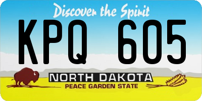 ND license plate KPQ605