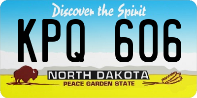 ND license plate KPQ606
