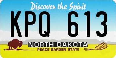 ND license plate KPQ613