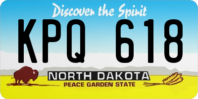 ND license plate KPQ618