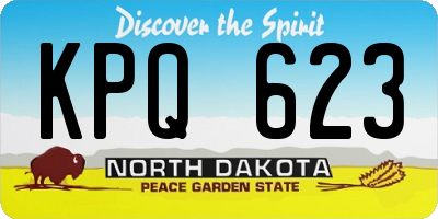 ND license plate KPQ623
