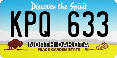 ND license plate KPQ633