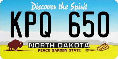 ND license plate KPQ650