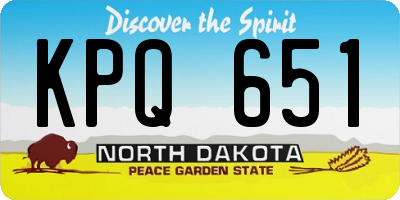 ND license plate KPQ651