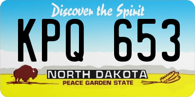 ND license plate KPQ653