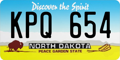 ND license plate KPQ654