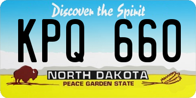 ND license plate KPQ660