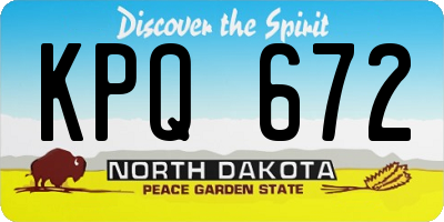 ND license plate KPQ672