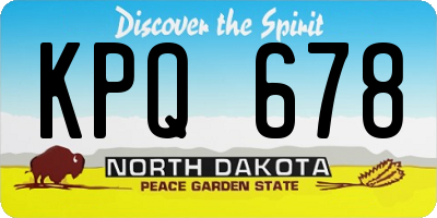 ND license plate KPQ678