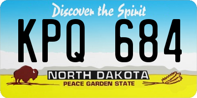 ND license plate KPQ684