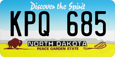 ND license plate KPQ685