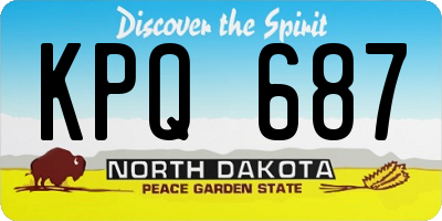 ND license plate KPQ687