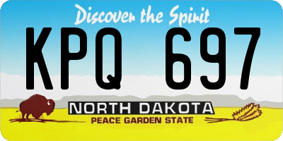 ND license plate KPQ697