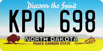 ND license plate KPQ698
