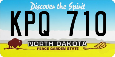 ND license plate KPQ710