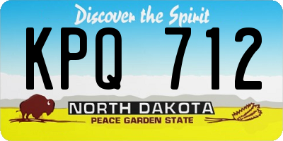 ND license plate KPQ712