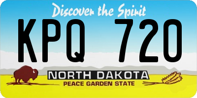 ND license plate KPQ720