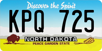 ND license plate KPQ725