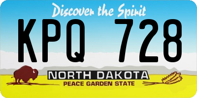 ND license plate KPQ728