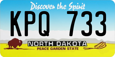 ND license plate KPQ733