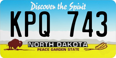 ND license plate KPQ743