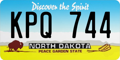 ND license plate KPQ744