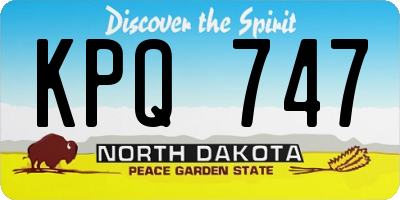 ND license plate KPQ747