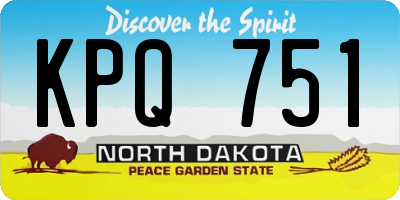 ND license plate KPQ751