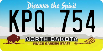 ND license plate KPQ754